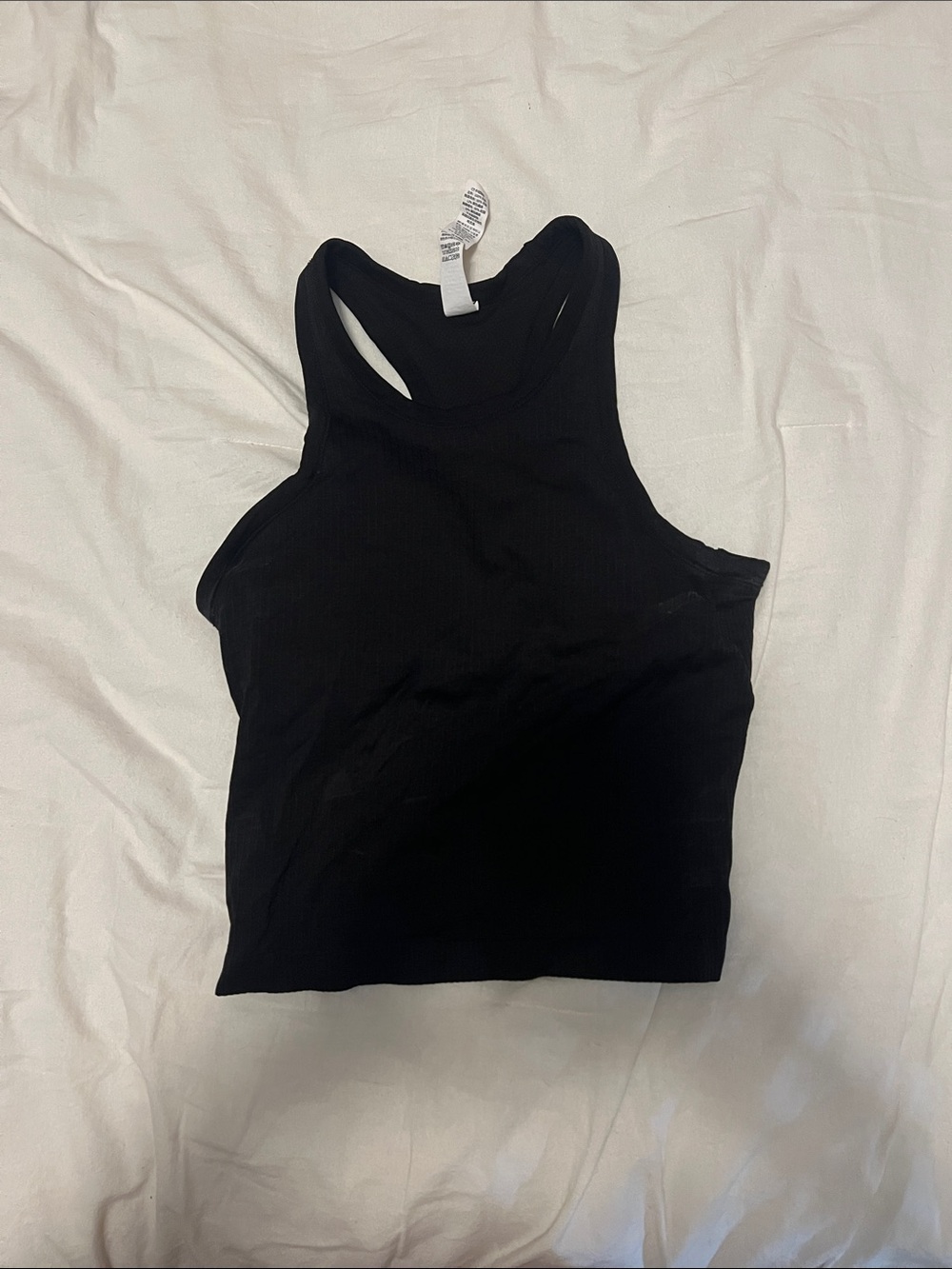 Amazon Black Racerback Cropped Tank Top - Women's